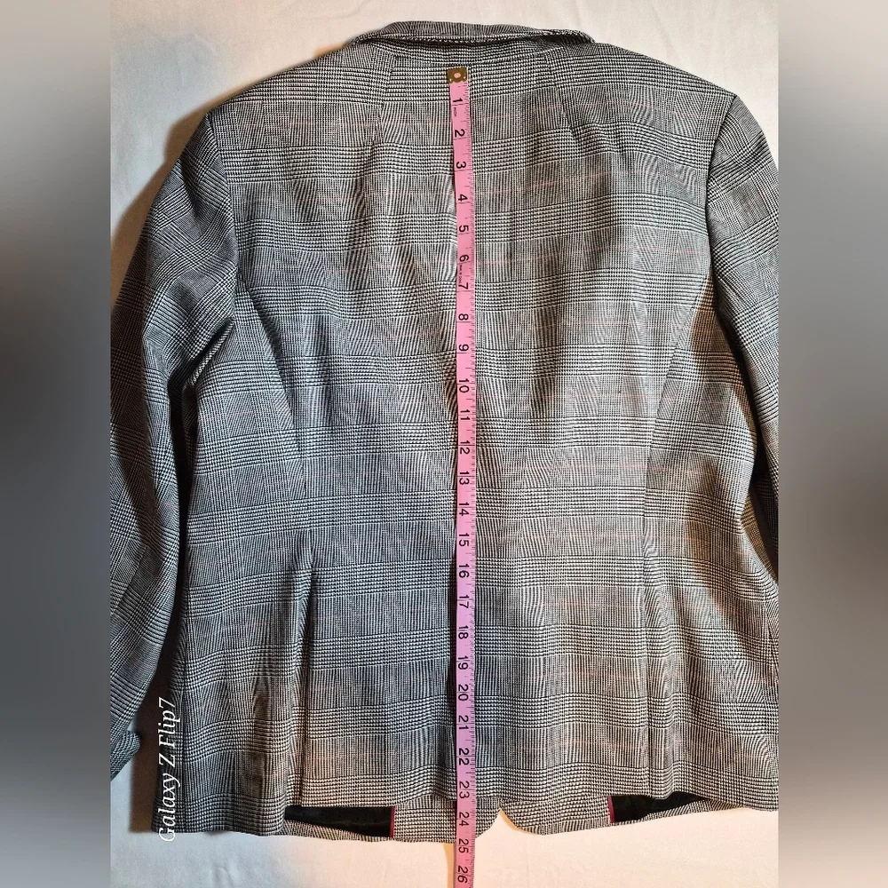 Talbots Petite 14P Hampshire Suit Set - Grey Glen Plaid with Red Windowpane - Picture 7 of 16